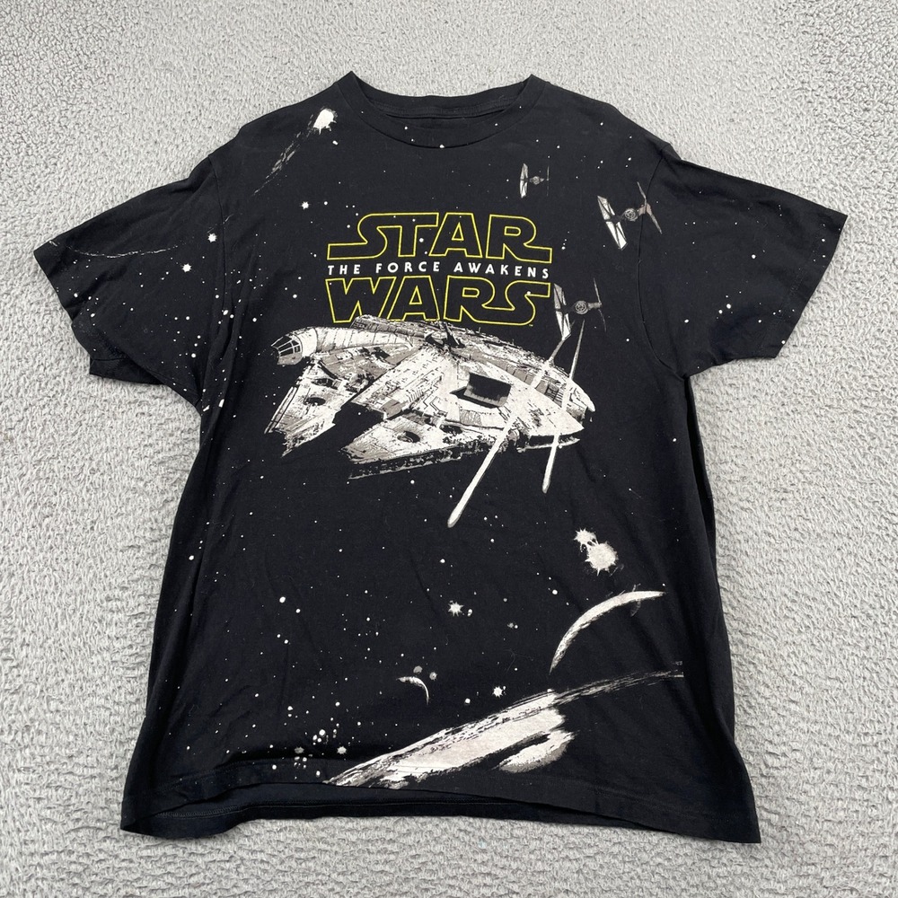 Star Wars The Force Awakens Millennium Falcon Tee Fifth Sun T-Shirt Mens L Black